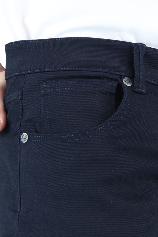Pantalón Slim Fit Azul Marino De Gabardina Algodón Para Caballero